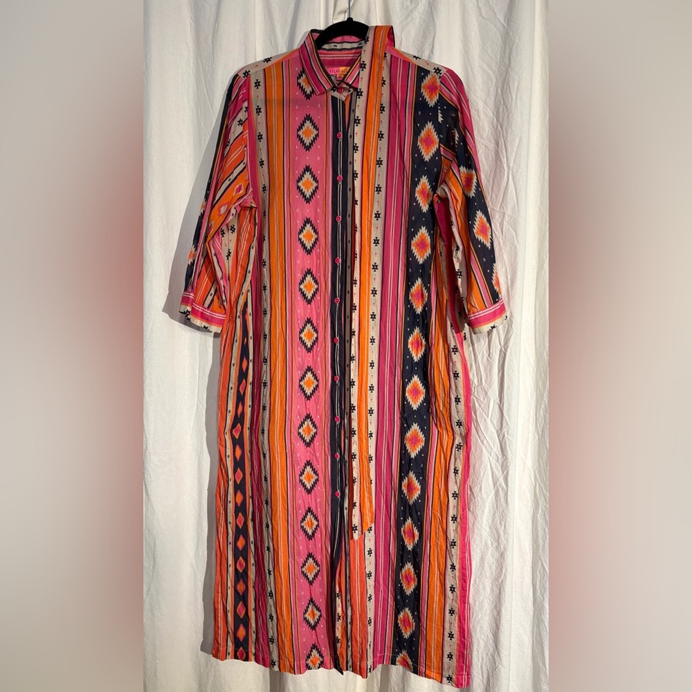 Vilagallo Multicolor Striped Long Jacket - Pink, Orange, Black
